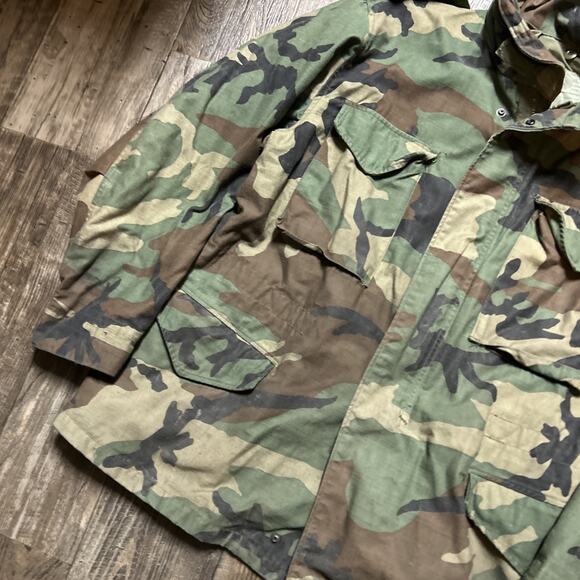 USGI M65 Cold Weather Field Jacket Coat & Liner Woodland Camo Large Regular - Picture 3 of 7